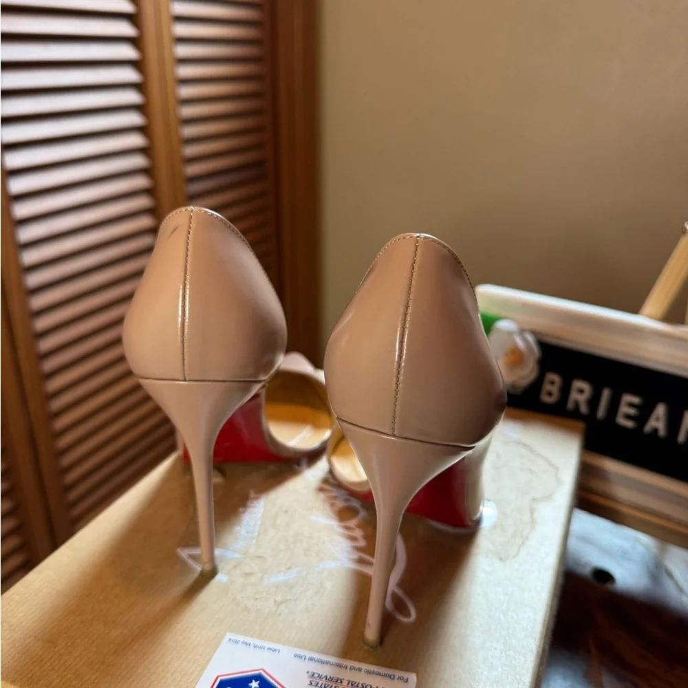Authentic Christian Louboutin 37 Blush Pink/Taupe high heels - Picture 11 of 16